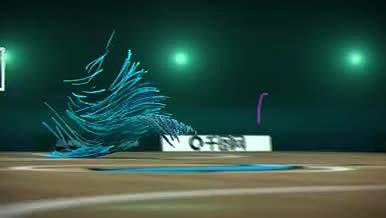 篮球足球体育场跳跃式运动粒子线演绎标志开场片头视频的预览图